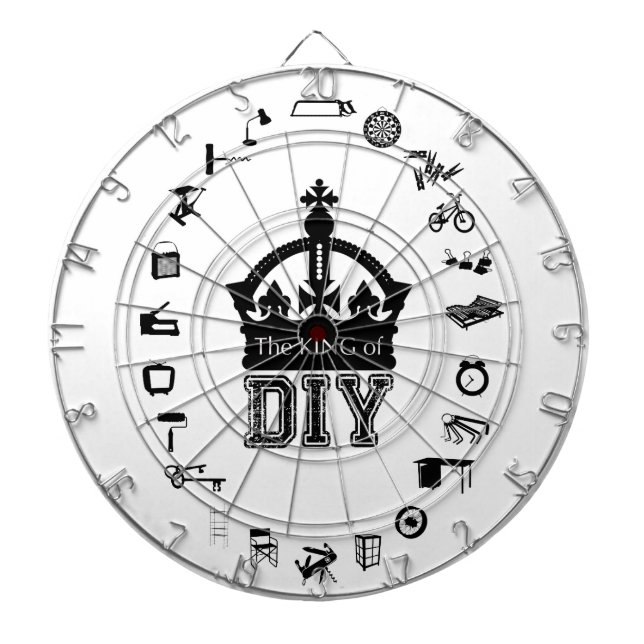 Tabla Dardos O rei de letras pretas de DIY + Dartboard do (Frente)