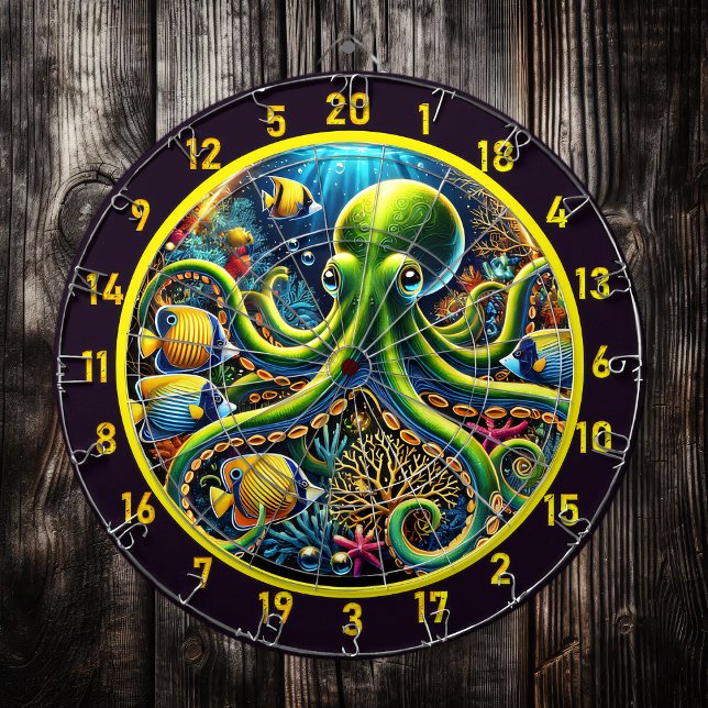 Tabla Dardos Ocean Majestade Octopus Dartboard (Criador carregado)