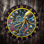 Tabla Dardos Octopus Fantasy Design<br><div class="desc">Entra num mundo de encantamento submarino com o "Design do Octopus Fantasy Dartboard Underwater". Esta prancha apresenta um polvo ouro no centro, cercado por recifes radiantes de corais, peixes tropicais e detalhes do oceano em ximersão. A design artística circular torna-a perfeita para cavernas humanas, arbustos de pesca, recreação de caça...</div>