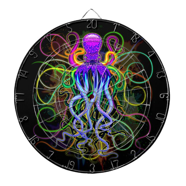 Tabla Dardos Octopus Luminescência Psicodélica (Frente)
