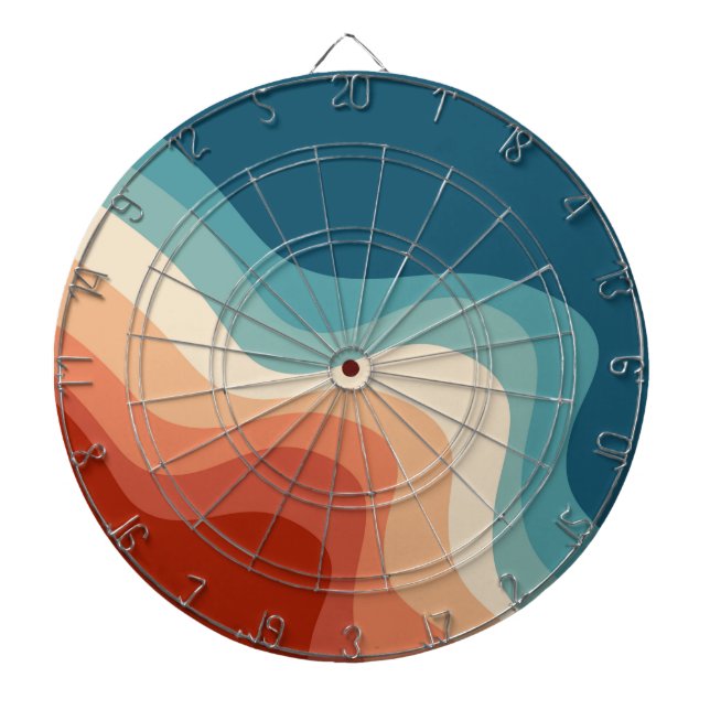 Tabla Dardos Ondas de estilo retrô (Frente)