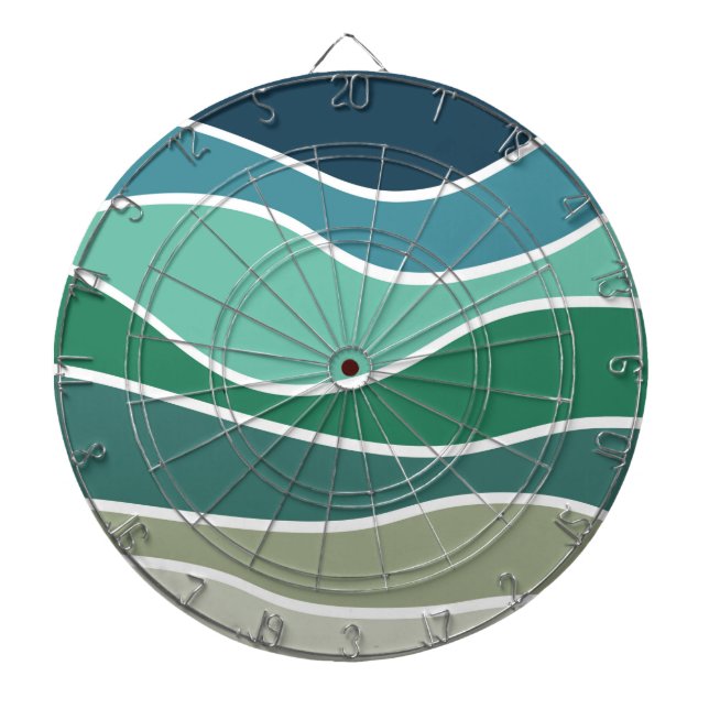 Tabla Dardos Ondas oceânicas coloridas (Frente)