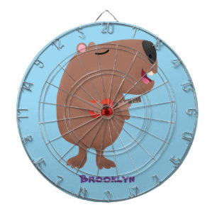 Tabla Dardos Óptica desenho animado de capybara ukulele