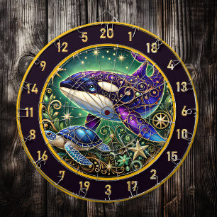 Tabla Dardos Orca russa e Arte de Parede tartaruga
