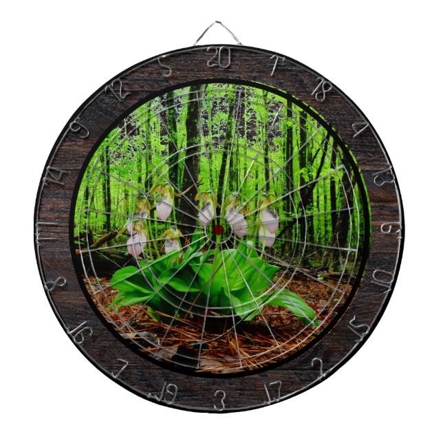 Tabla Dardos Orquídea silvestre de Lady Slipper Rosa (Frente)