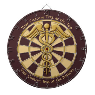 Tabla Dardos Ouro Dois Cobras com Texto Personalizado