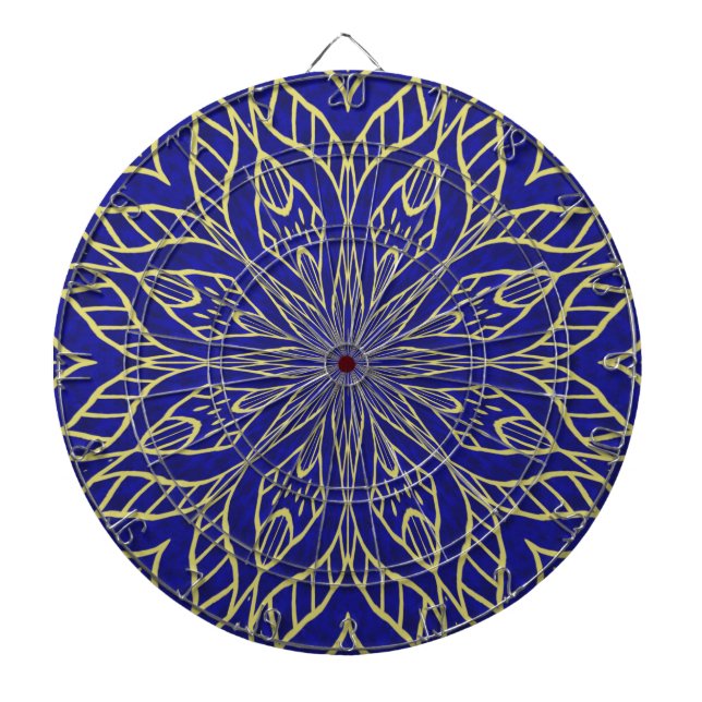 Tabla Dardos Ouro Flor Mandala (Frente)
