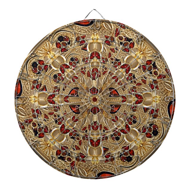 Tabla Dardos Ouro Flores Red Decorative Dartboard (Frente)