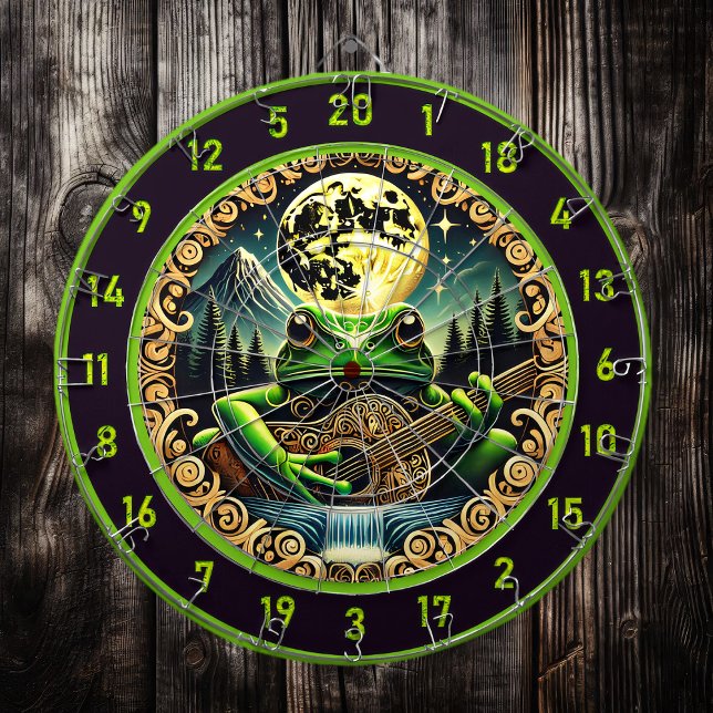 Tabla Dardos Ouro Moon assiste Sapo tocar violão (Criador carregado)