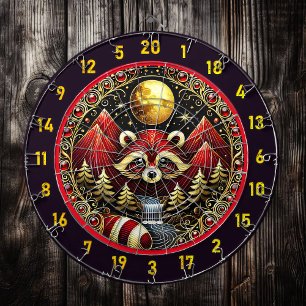 Tabla Dardos Ouro Moon Brilha Em Red Raccoon