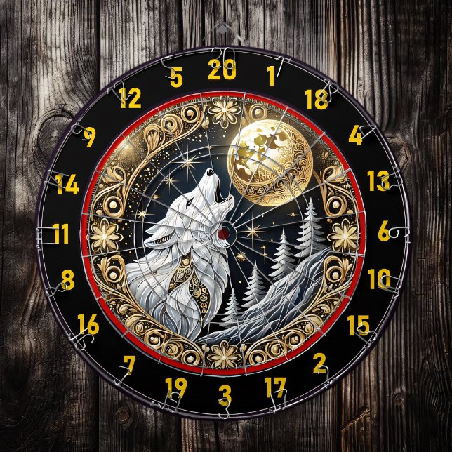 Tabla Dardos Ouro Moon destaca a feroz chamada de Wolf (Criador carregado)