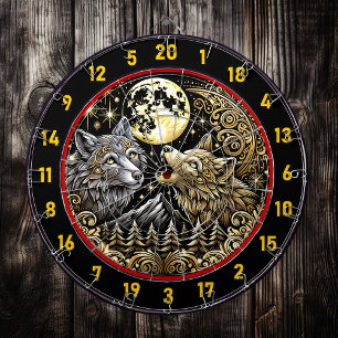 Tabla Dardos Ouro Moon destaca o espírito selvagem do Wolf