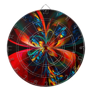 Tabla Dardos Padrão Azul Laranja-Abstrato Floral Moderno #14