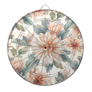 Tabla Dardos Padrão Botânico de Aquarela de Flores de Crisântem