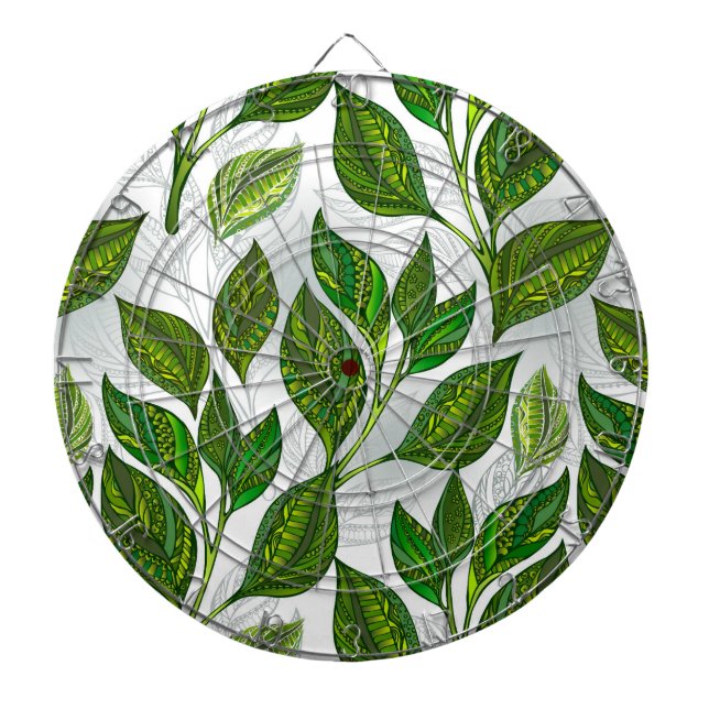 Tabla Dardos Padrão contínuo com folhas de chá verde (Frente)