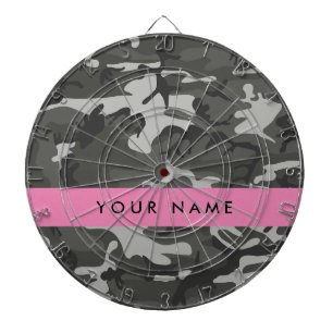 Tabla Dardos Padrão de Camuflagem Cinza, Seu nome, Personalizar
