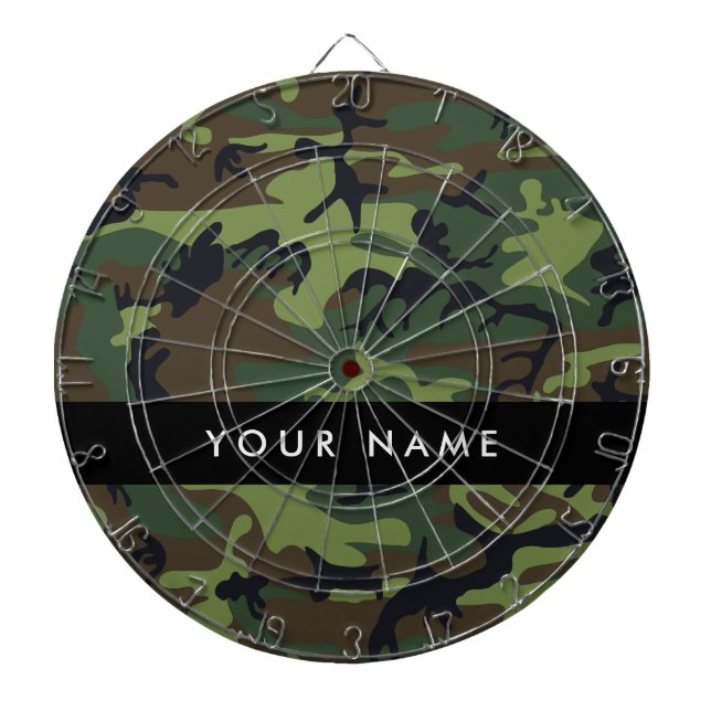 Tabla Dardos Padrão de Camuflagem Verde, Seu nome, Personalizar (Frente)