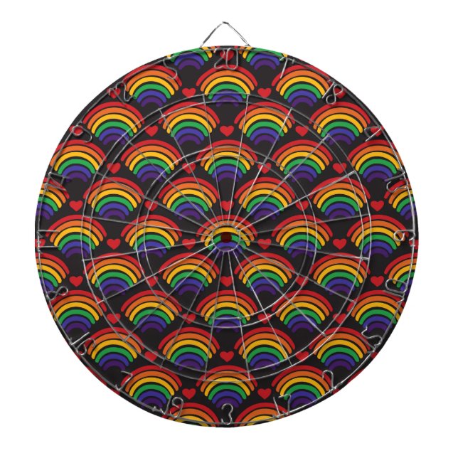 Tabla Dardos Padrão de Corações e Rainbows (Frente)