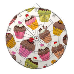 Tabla Dardos Padrão de cupcake, Padrão de Muffin, Chocolate, Co