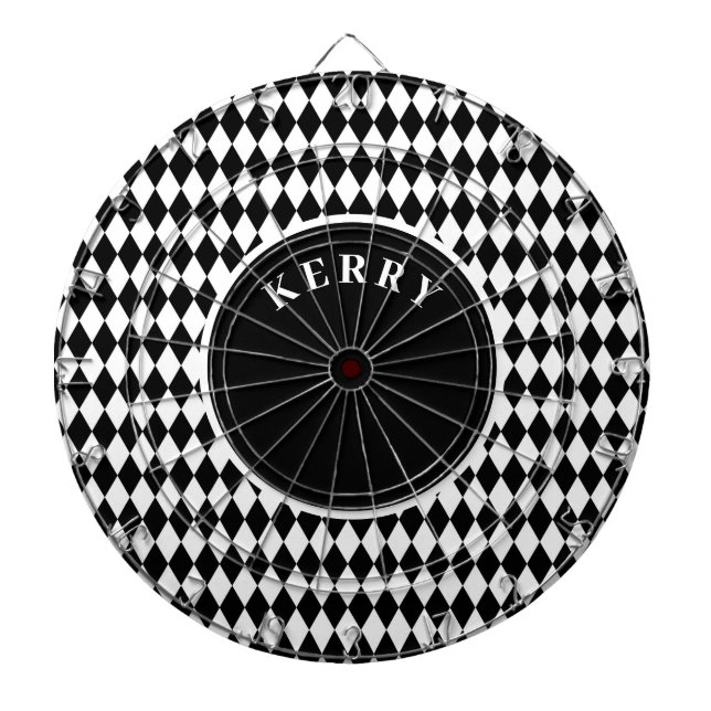Tabla Dardos Padrão de Estilo Preto e Branco (Frente)