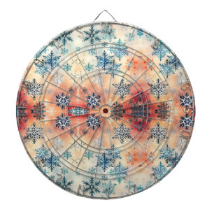 Tabla Dardos Padrão de Flocos de Neve Vintage - Alvo de Dardos
