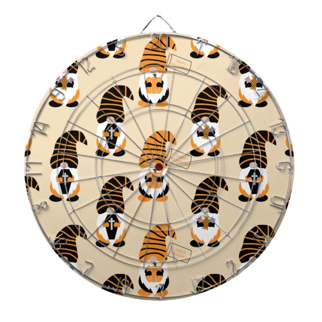 Tabla Dardos Padrão De Gnomos, Gnomos Halloween Trick Ou Tratat (Frente)