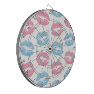Tabla Dardos Padrão de Lábios Azul e Rosa, Batom, Beijo