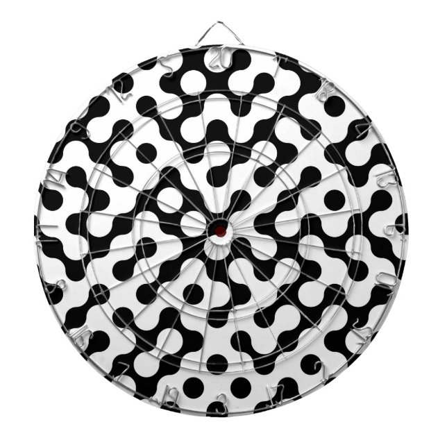 Tabla Dardos Padrão de labirinto branco preto fofo (Frente)