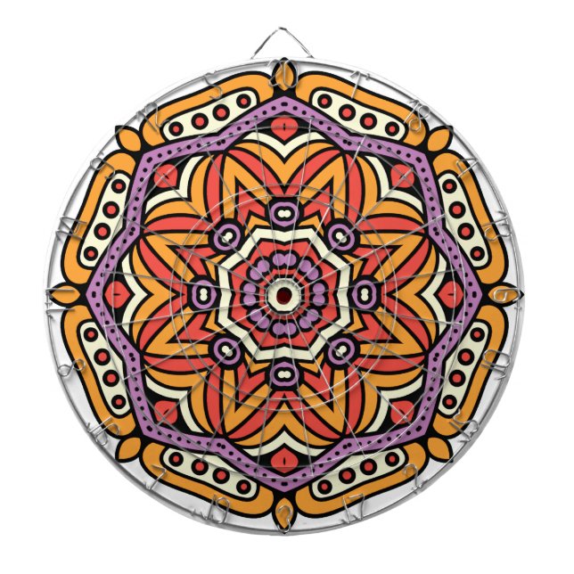 Tabla Dardos Padrão de Mandala Divertido (Frente)