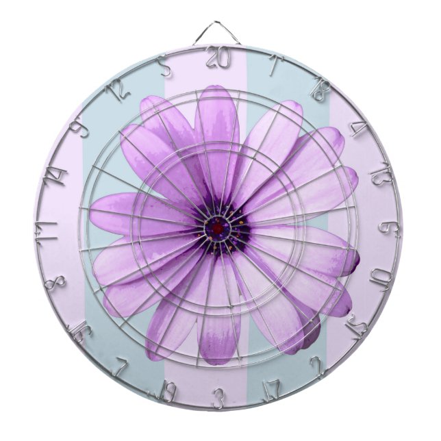 Tabla Dardos Padrão de Margarida Azul e Roxo (Frente)