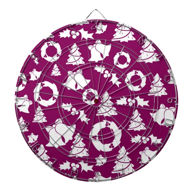 Tabla Dardos Padrão de Natal Roxo (Frente)