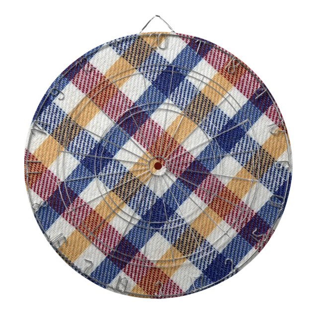 Tabla Dardos Padrão de Tartan multicolorido (Frente)