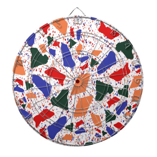 Tabla Dardos Padrão de Terrazzo Abstrato Mosaico (Frente)