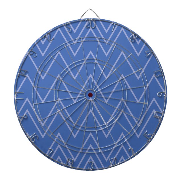 Tabla Dardos Padrão de ziguezague azul, moderno, simples, legal (Frente)