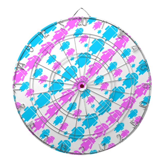 Tabla Dardos Padrão familiar de robôs bonitos (Frente)