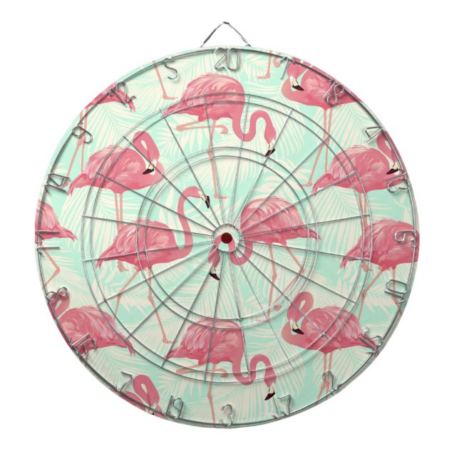 Tabla Dardos Padrão Flamingo Pink Elegante de Chic (Frente)