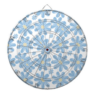 Tabla Dardos Padrão Floral Azul - Alvo de Dardos