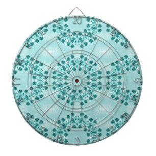 Tabla Dardos Padrão Floral, Azul Teal