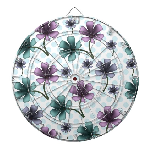 Tabla Dardos Padrão floral personalizado e customizado  (Frente)