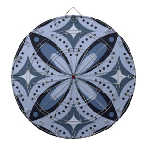 Tabla Dardos Padrão Geométrico Azul Estilo Retro