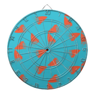 Tabla Dardos Padrão geométrico azul, laranja, vibrante e de ten
