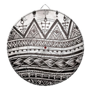 Tabla Dardos Padrão Geométrico da Tatuagem Tribal em Preto e Br
