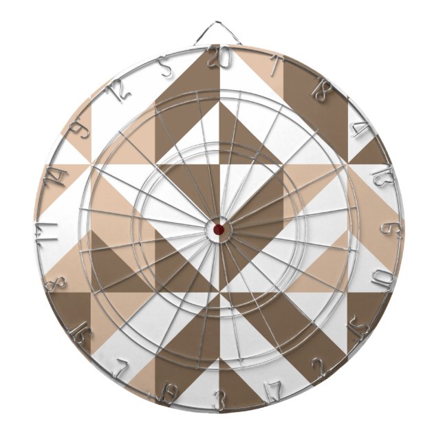 Tabla Dardos Padrão Geométrico de Deco de Coroa Marrom (Frente)
