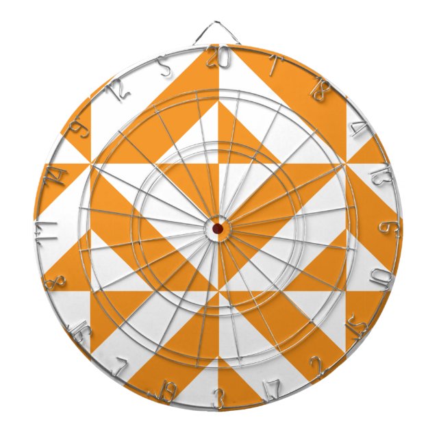 Tabla Dardos Padrão Geométrico de Deco de Laranja Queimado (Frente)