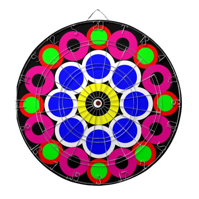 Tabla Dardos Padrão Psicodélico Moderno de Rug Persa (Frente)