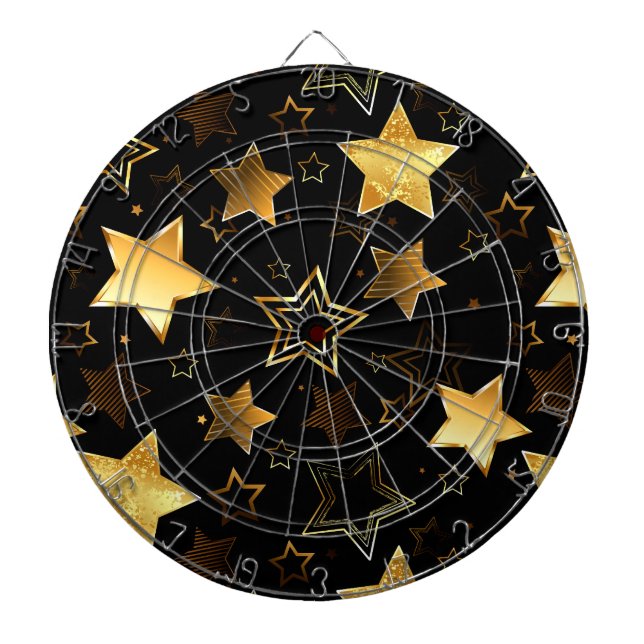 Tabla Dardos Padrão sem costura com estrelas de Ouro (Frente)