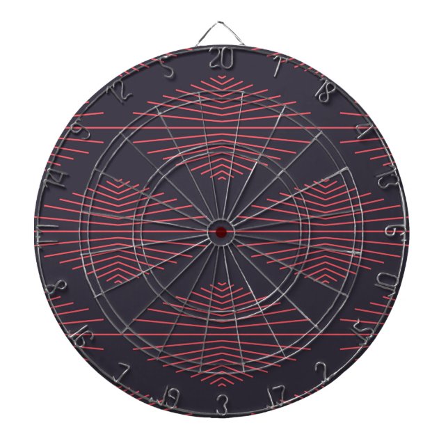 Tabla Dardos Padrão simples, vermelho, tradicional com linhas (Frente)