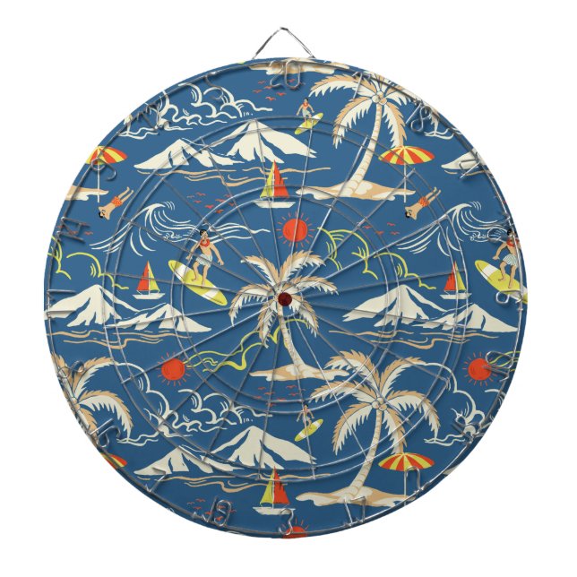 Tabla Dardos Padrão tropical do Surf retroativo (Frente)