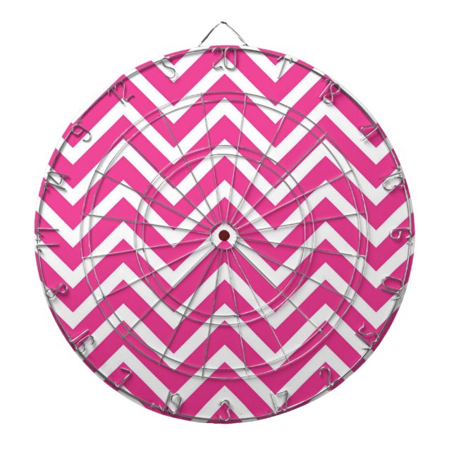 Tabla Dardos Padrão Zigzag Chevron Rosa (Frente)