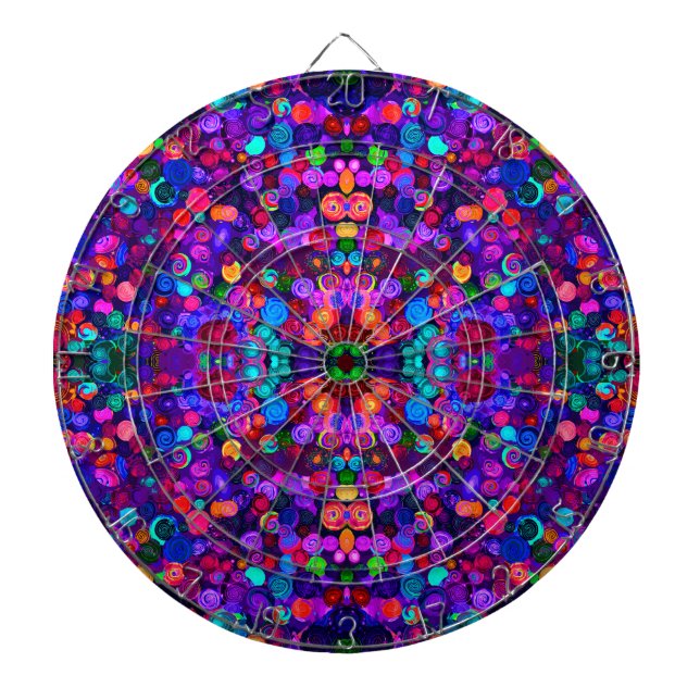 Tabla Dardos Padrões de cosmos espiral coloridos fofos (Frente)